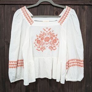 Universal Thread Embroidered Peplum Top – Large